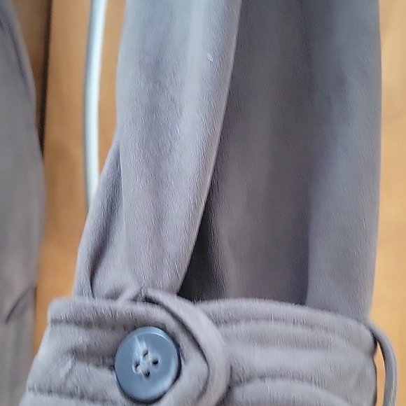 Zara Olive Green Long Faux Suede Trench Coat XS - Picture 6 of 11